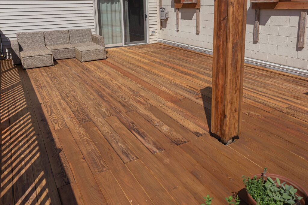 balcony hardwood flooring after repair
