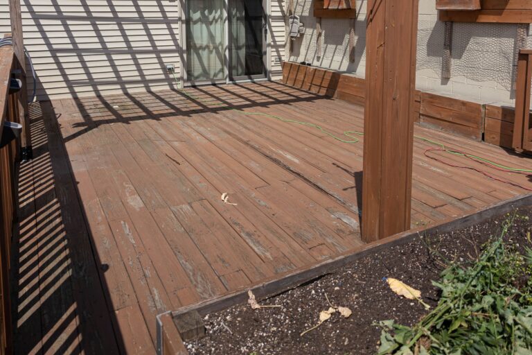 balcony old hardwood flooring