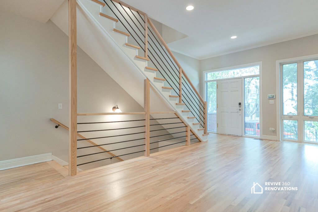 Stair Redesign & Complete Floor Restoration in Wicker Park, Chicago - photo 2